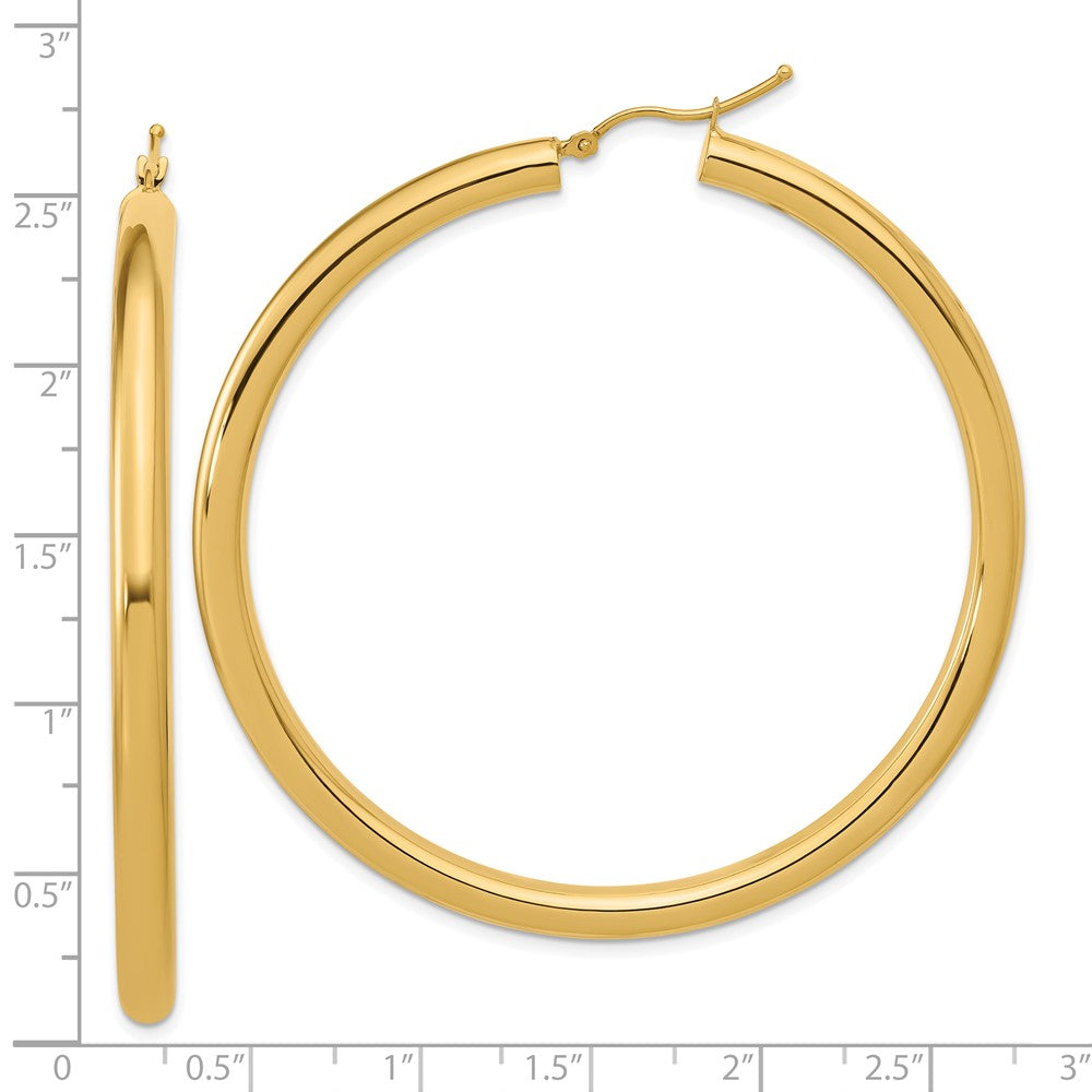 14K Gelbgold Poliert 4mm Creolen
