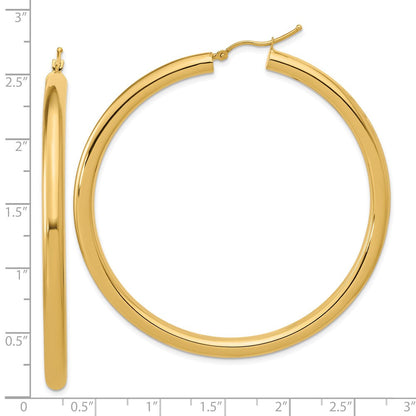 14K Gelbgold Poliert 4mm Creolen
