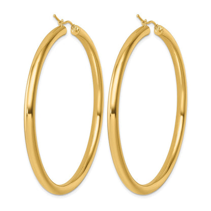 14K Gelbgold Poliert 4mm Creolen