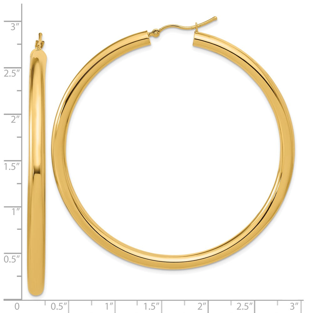 14K Gelbgold Poliert 4mm Creolen