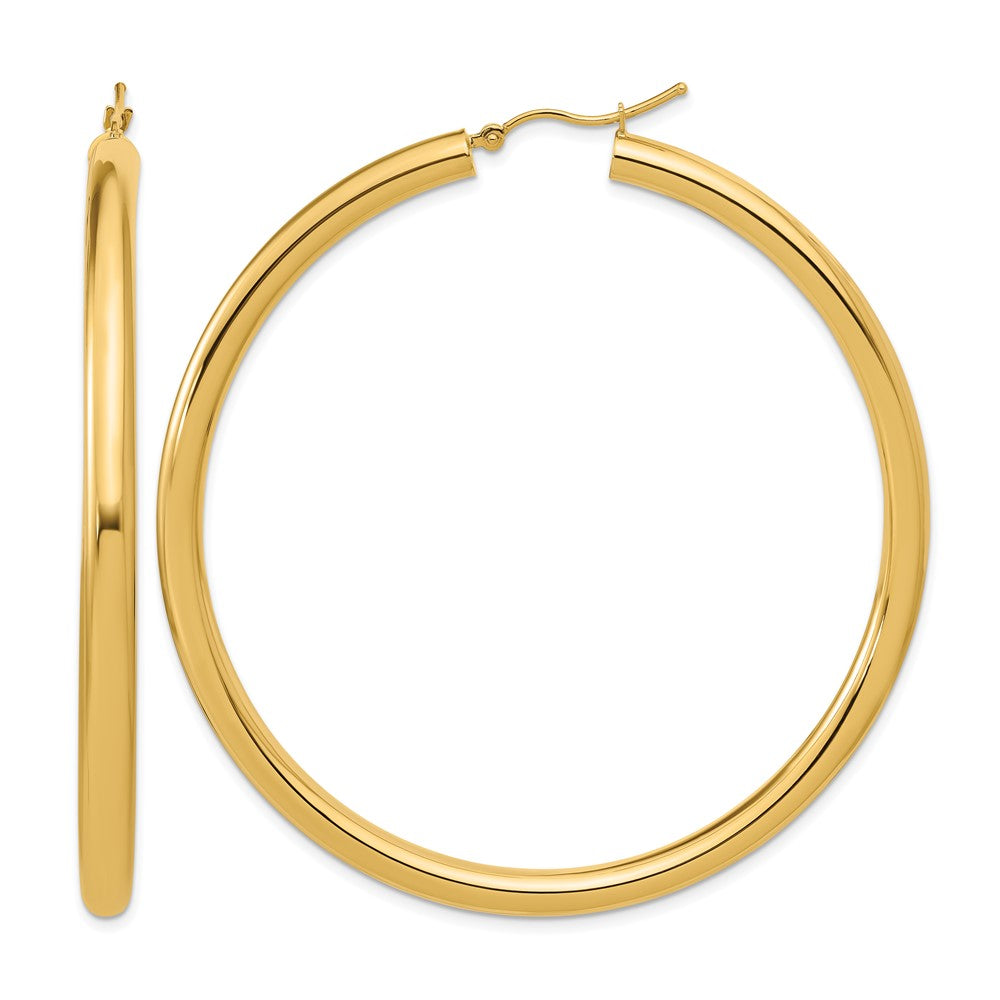 14K Gelbgold Poliert 4mm Creolen