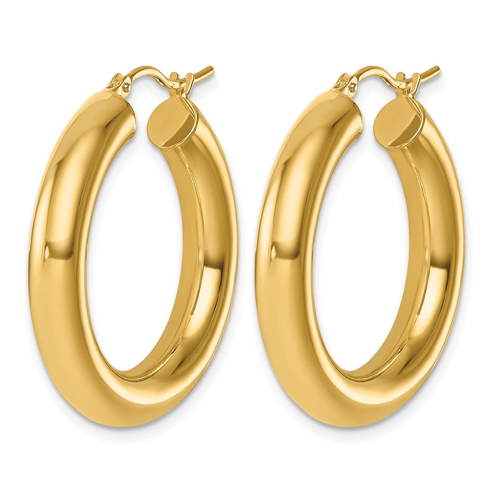 14K Gelbgold Poliert 5mm Creolen