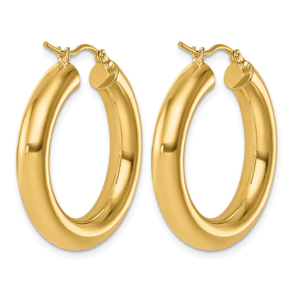14K Gelbgold Poliert 5mm Creolen