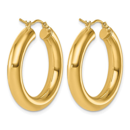 14K Gelbgold Poliert 5mm Creolen