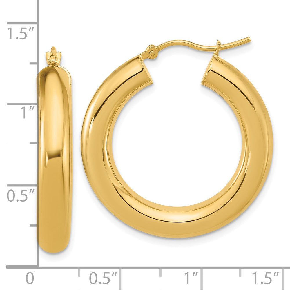 14K Gelbgold Poliert 5mm Creolen