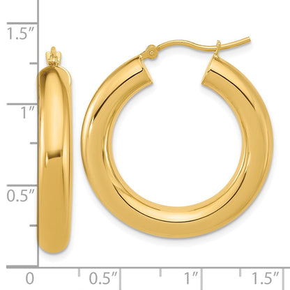 14K Gelbgold Poliert 5mm Creolen