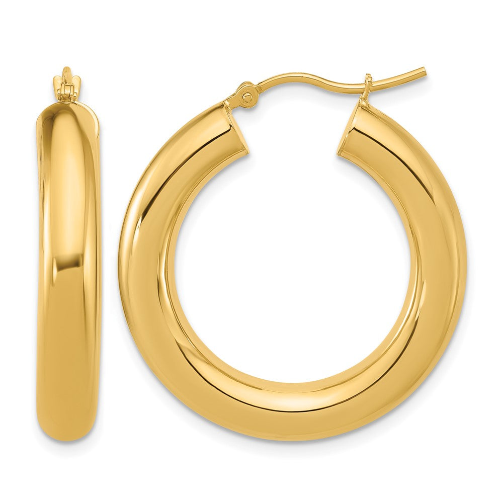 14K Gelbgold Poliert 5mm Creolen