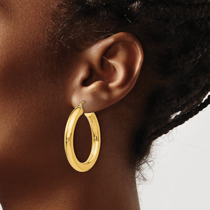 14K Gelbgold Poliert 5mm Creolen