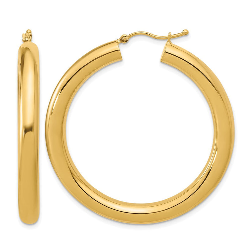 14K Gelbgold Poliert 5mm Creolen