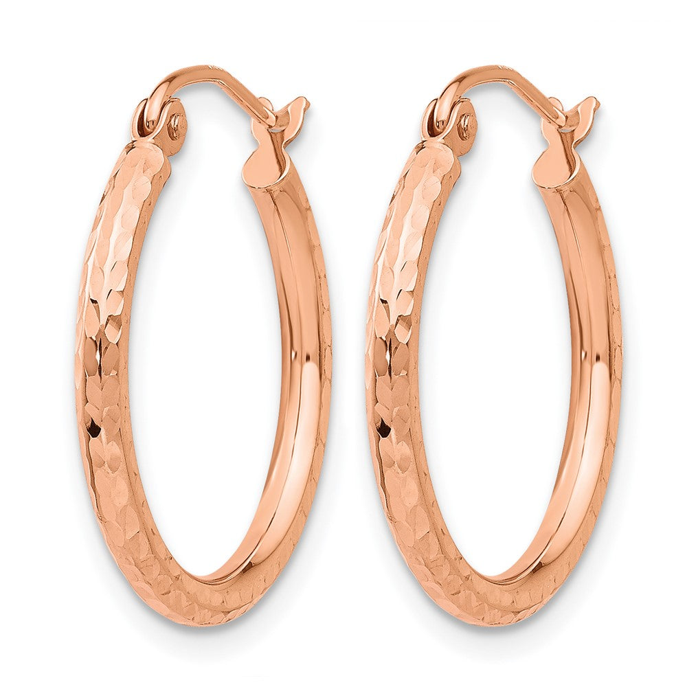 14K Roségold Diamantiert Poliert Creolen