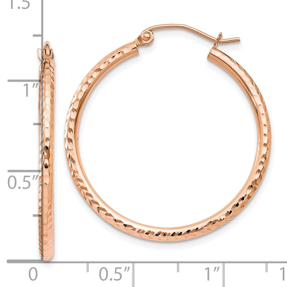14K Roségold Diamantiert Poliert Creolen