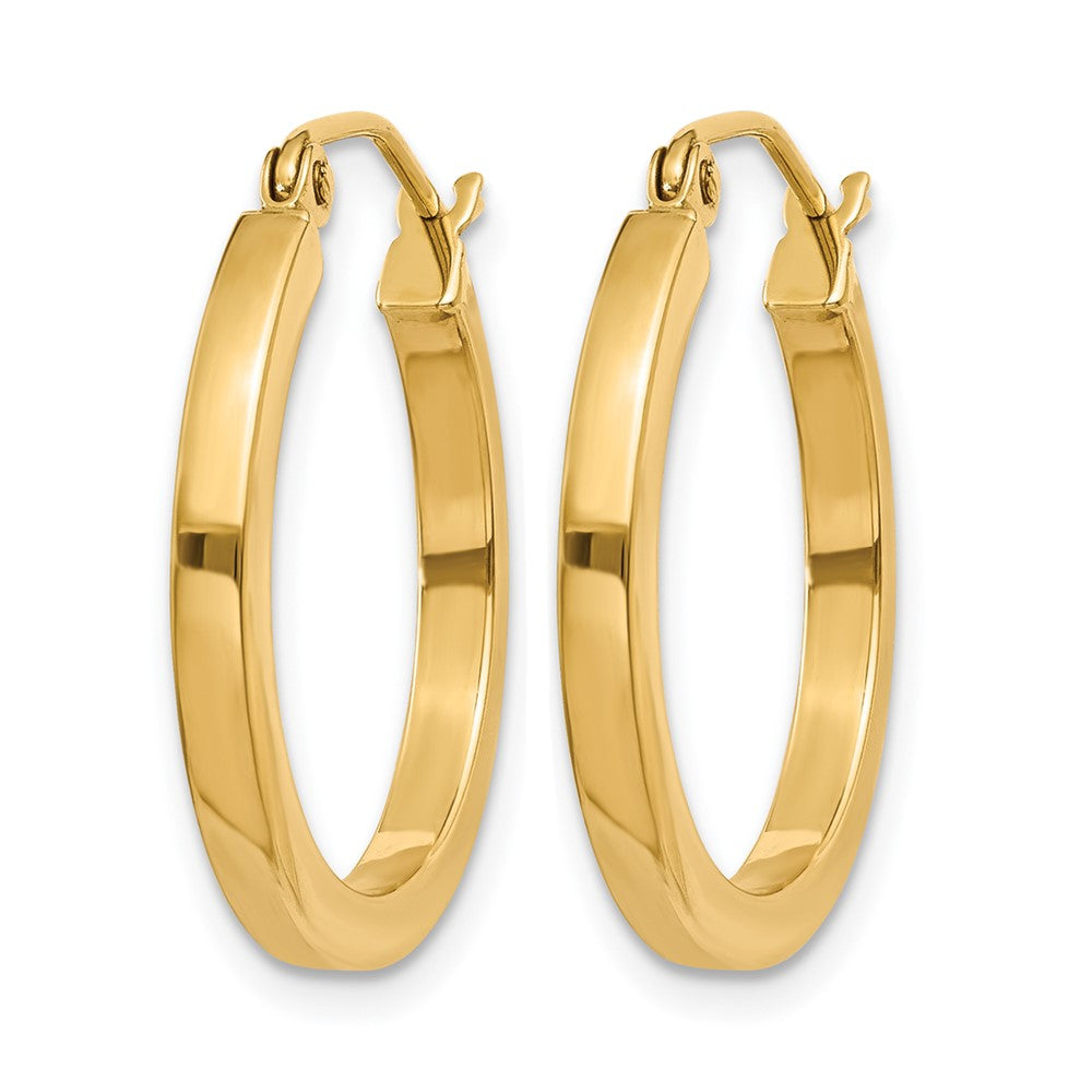 14K Gelbgold 2mm Quadratisch Röhre Creolen