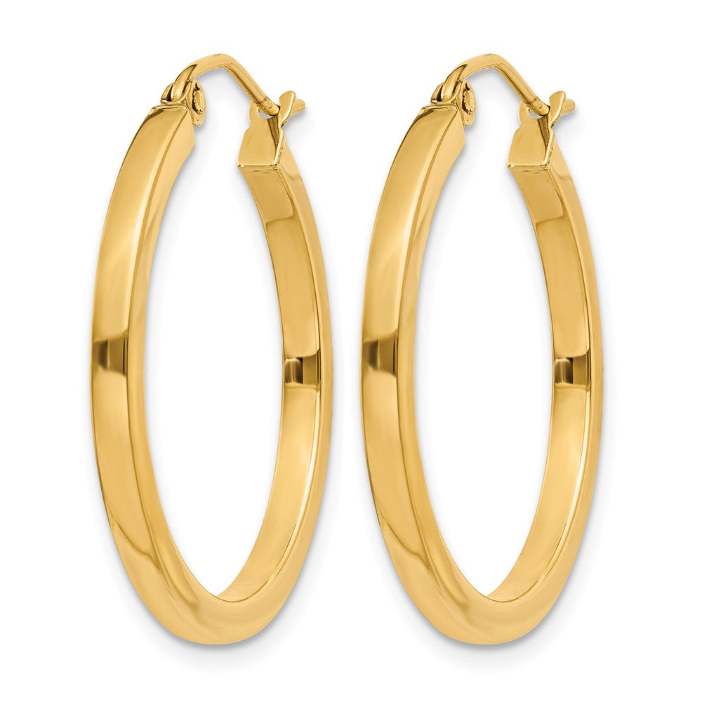 14K Gelbgold 2mm Quadratisch Röhre Creolen