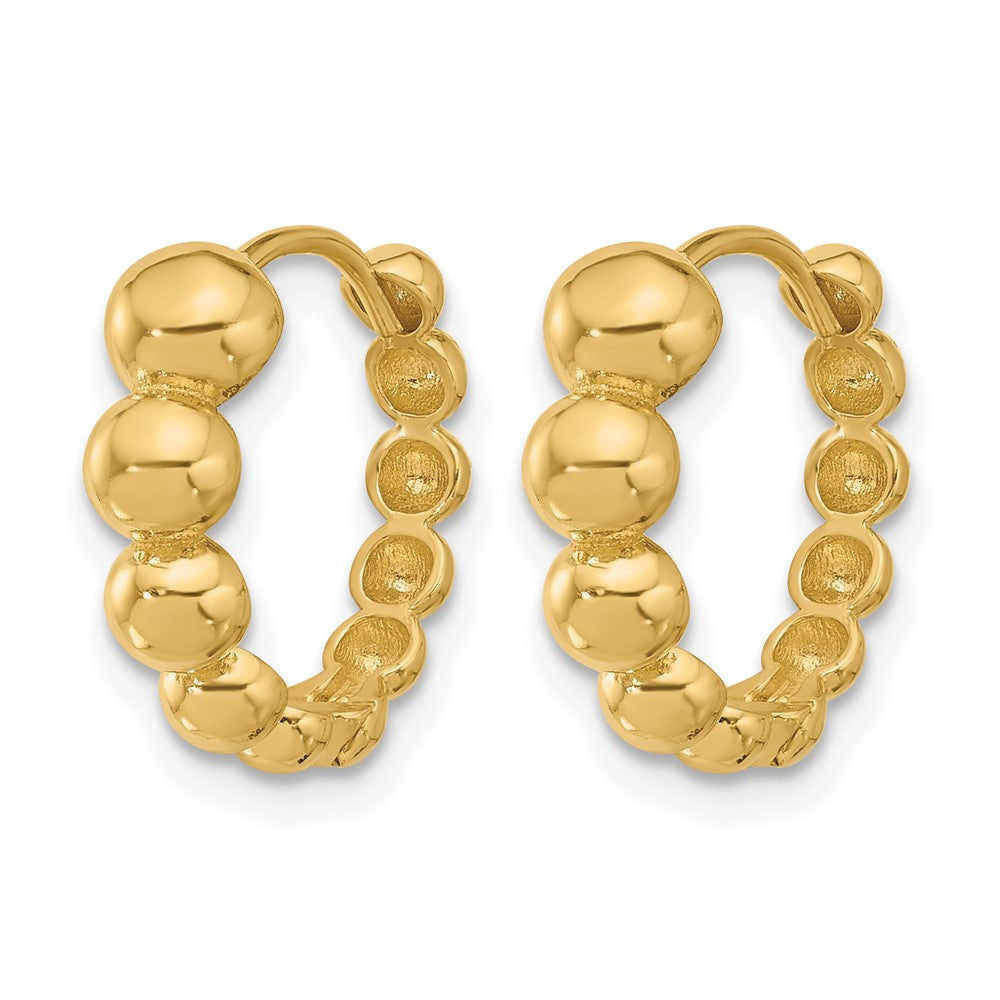 14K Gelbgold Poliert Gekugelt Creolen