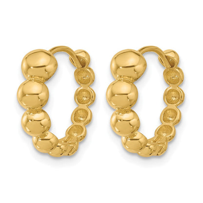 14K Gelbgold Poliert Gekugelt Creolen