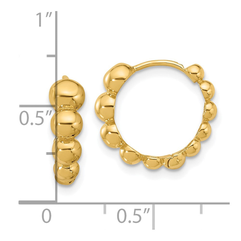 14K Gelbgold Poliert Gekugelt Creolen
