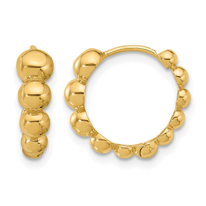 14K Gelbgold Poliert Gekugelt Creolen