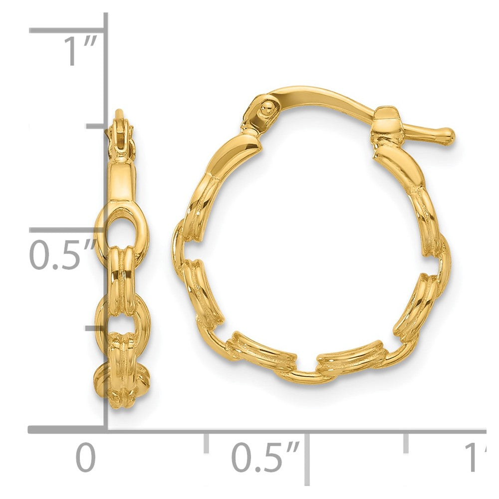 14K Gelbgold Poliert Glieder Design Creolen