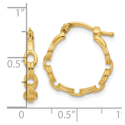 14K Gelbgold Poliert Glieder Design Creolen