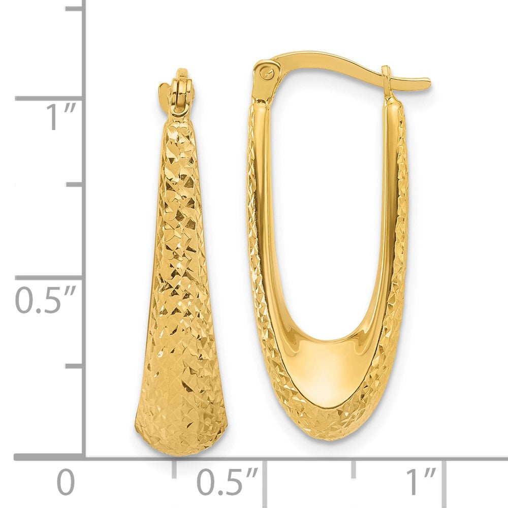 14K Gelbgold Poliert und Diamantiert Creolen