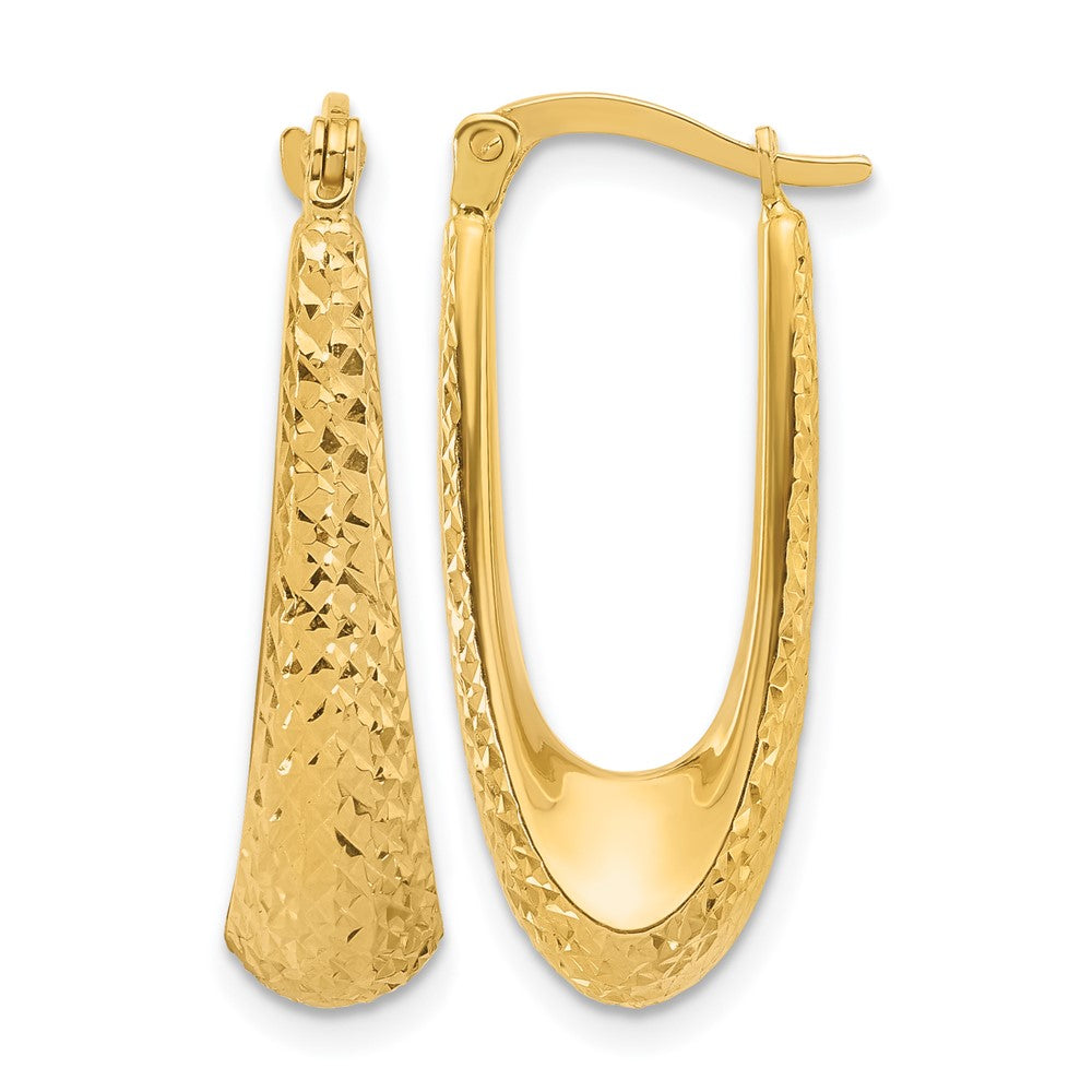 14K Gelbgold Poliert und Diamantiert Creolen