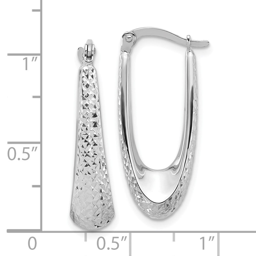 14K Weißgold Poliert und Diamantiert Creolen