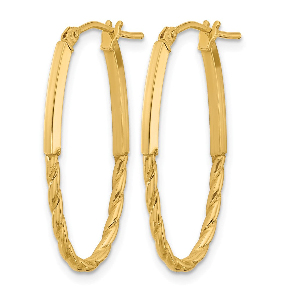 14K Gelbgold Poliert Oval Creolen