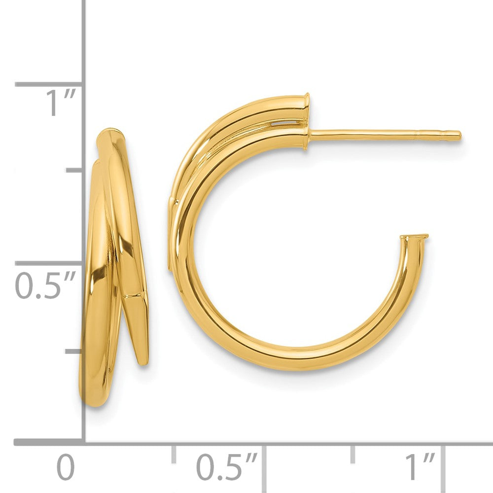 14K Gelbgold Poliert J Creolen