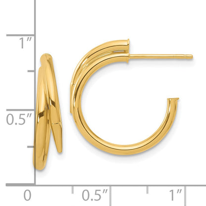 14K Gelbgold Poliert J Creolen