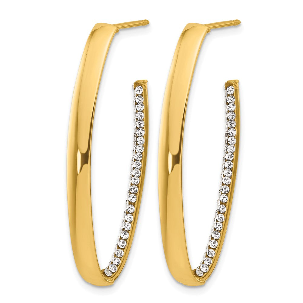 14K Gelbgold Poliert mit Crystals J Creole Tropfen Ohrstecker