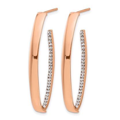 14K Gelb & Rhodium Rose Vergoldet Poliert Crystals J Creole Ohrstecker
