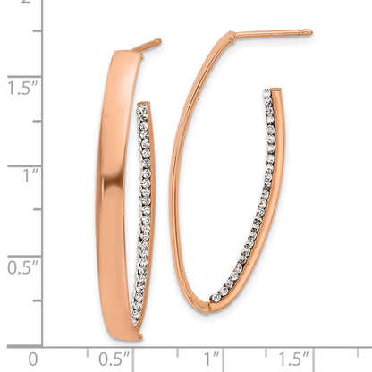 14K Gelb & Rhodium Rose Vergoldet Poliert Crystals J Creole Ohrstecker
