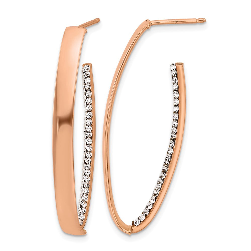 14K Gelb & Rhodium Rose Vergoldet Poliert Crystals J Creole Ohrstecker