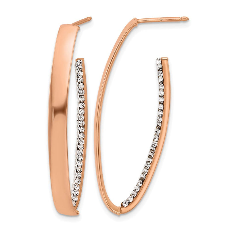14K Gelb & Rhodium Rose Vergoldet Poliert Crystals J Creole Ohrstecker
