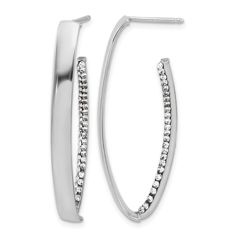 14K Gelb & Rhodium Weiß Rhodiniert Beschichtung Poliert Crystals J Creole Ohrstecker