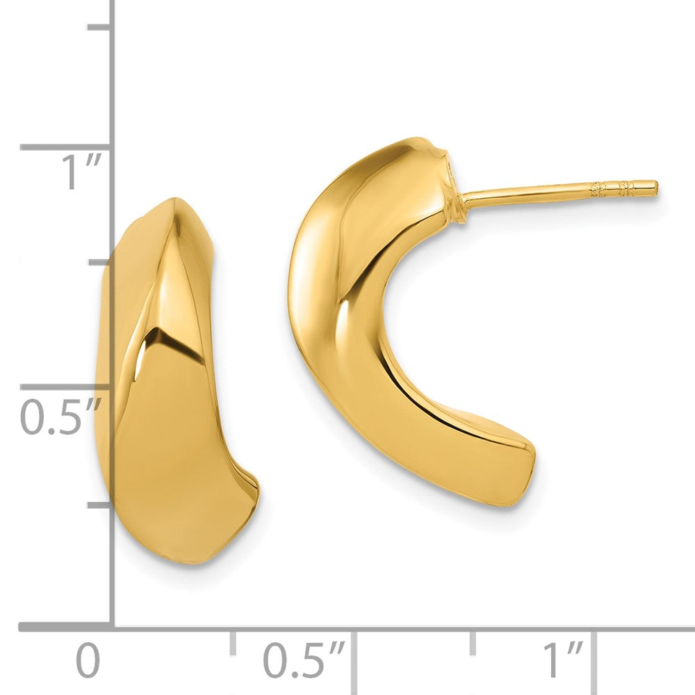 14K Gelbgold Poliert Hohl J Creole Ohrstecker