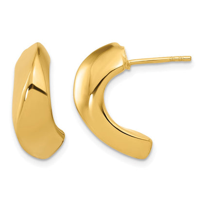 14K Gelbgold Poliert Hohl J Creole Ohrstecker