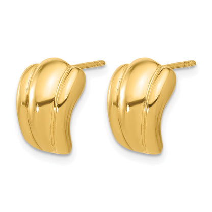 14K Gelbgold Poliert Hohl J Creole Ohrstecker