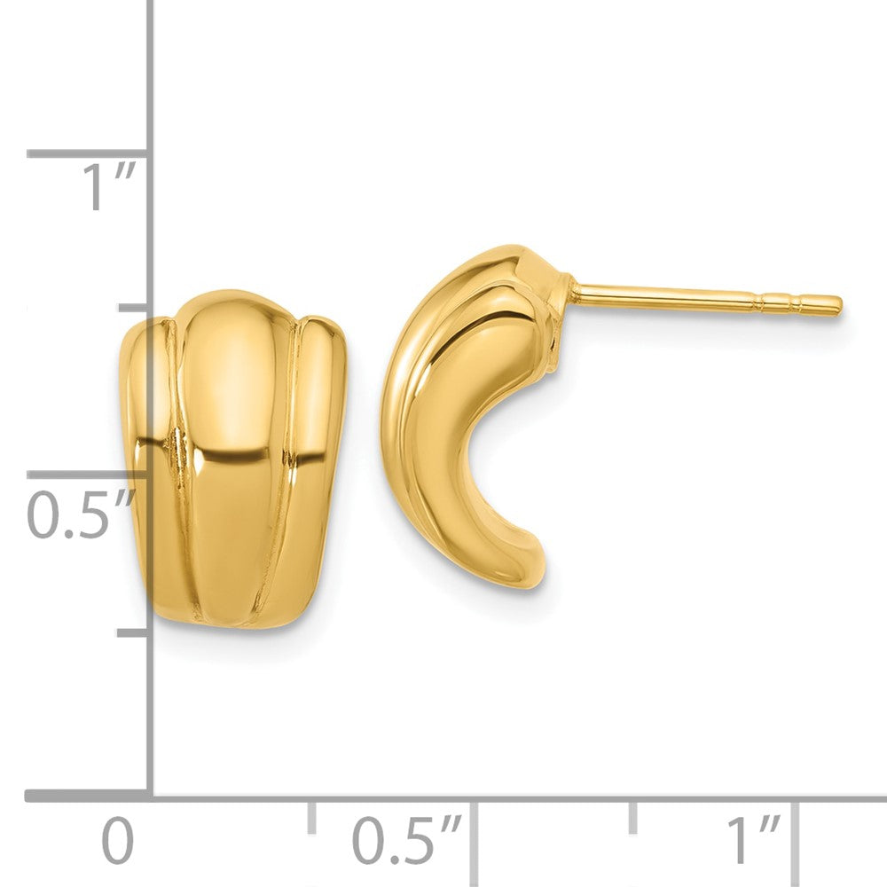 14K Gelbgold Poliert Hohl J Creole Ohrstecker