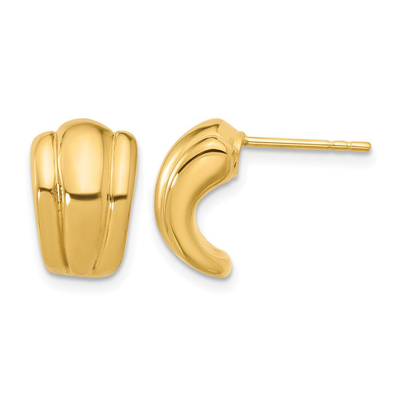 14K Gelbgold Poliert Hohl J Creole Ohrstecker