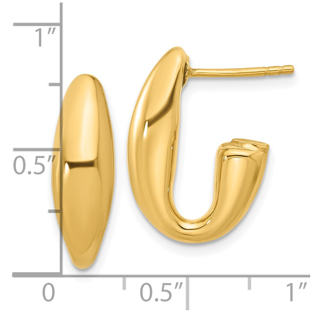 14K Gelbgold Poliert Hohl J Creole Ohrstecker