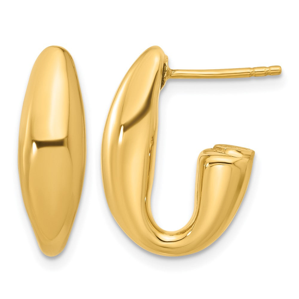 14K Gelbgold Poliert Hohl J Creole Ohrstecker