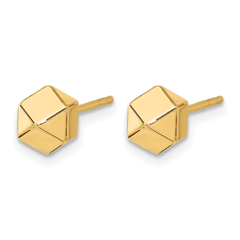14K Gelbgold Poliert Geometric Kugel Ohrstecker