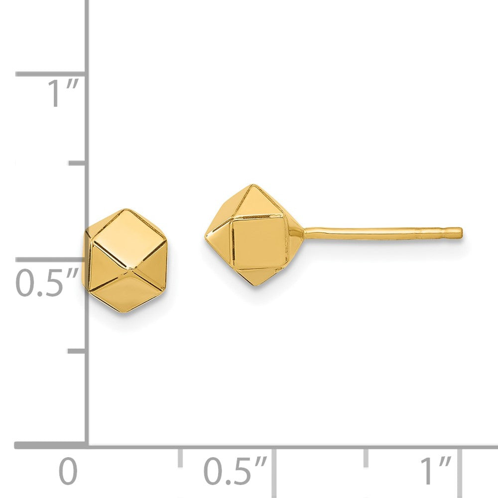 14K Gelbgold Poliert Geometric Kugel Ohrstecker