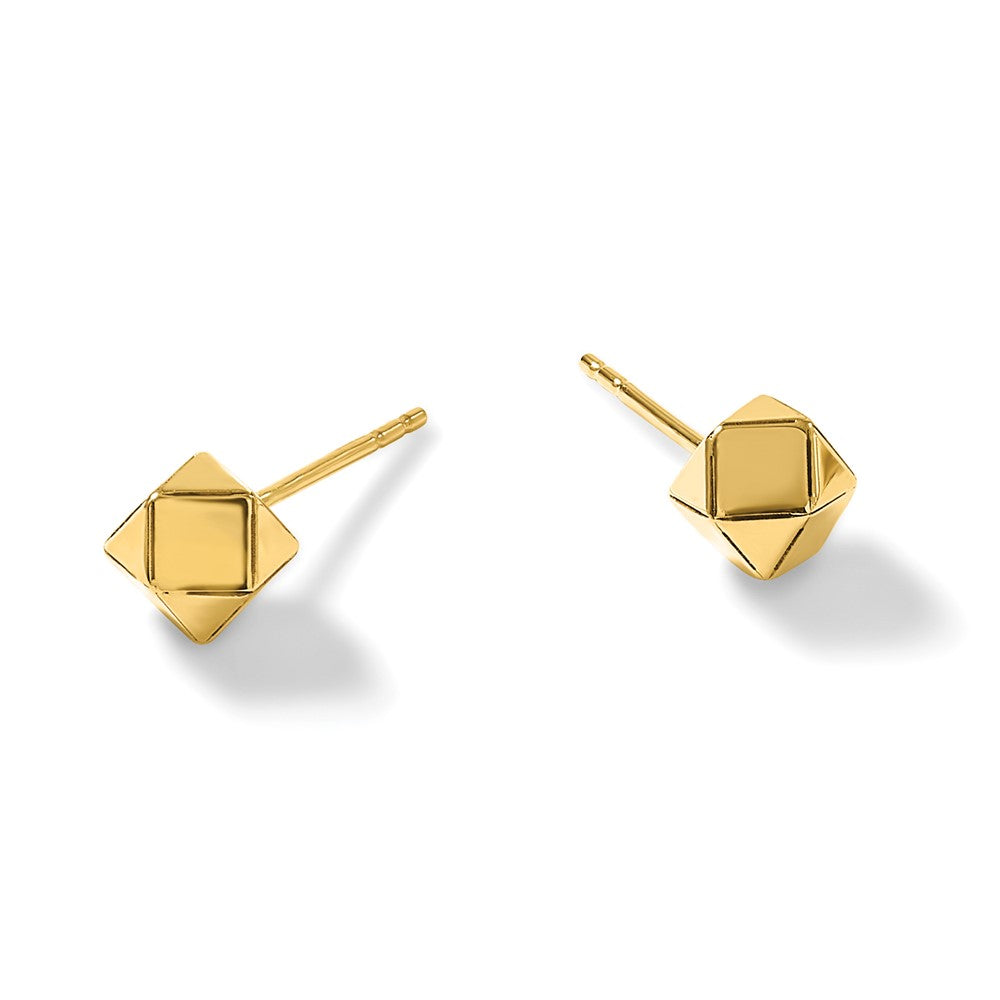 14K Gelbgold Poliert Geometric Kugel Ohrstecker