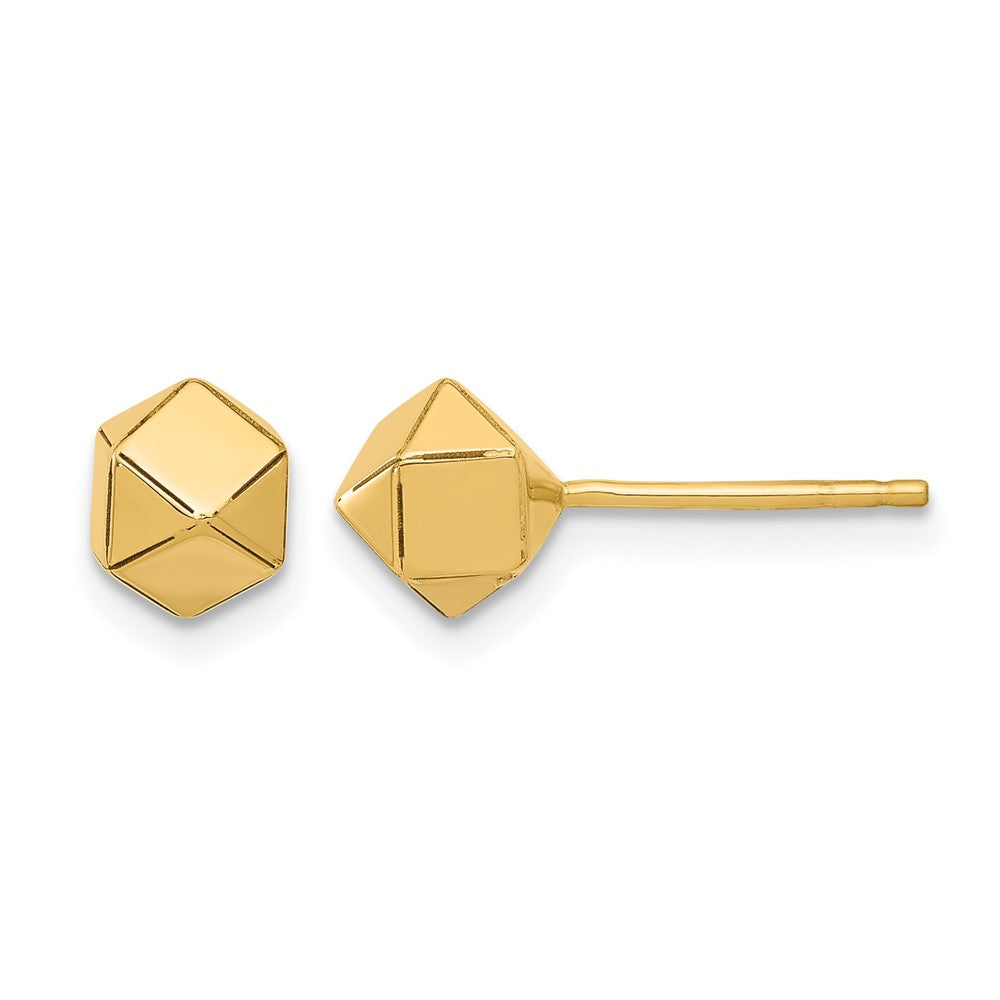 14K Gelbgold Poliert Geometric Kugel Ohrstecker