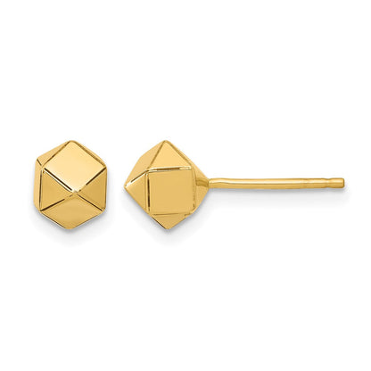 14K Gelbgold Poliert Geometric Kugel Ohrstecker