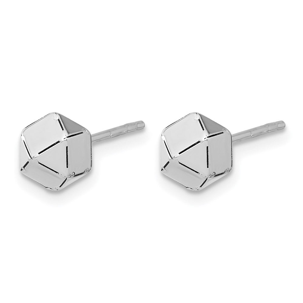 14K Weißgold Poliert Geometric Kugel Ohrstecker