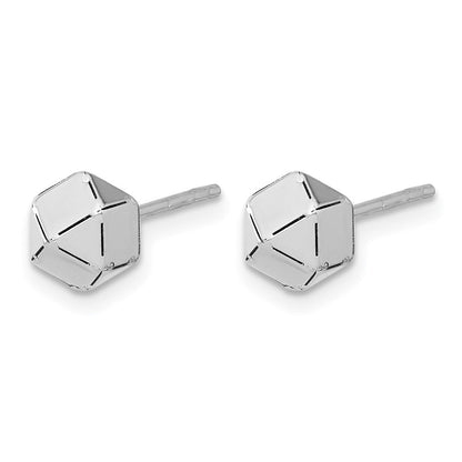 14K Weißgold Poliert Geometric Kugel Ohrstecker