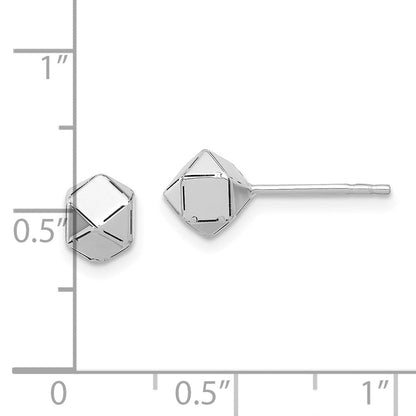 14K Weißgold Poliert Geometric Kugel Ohrstecker